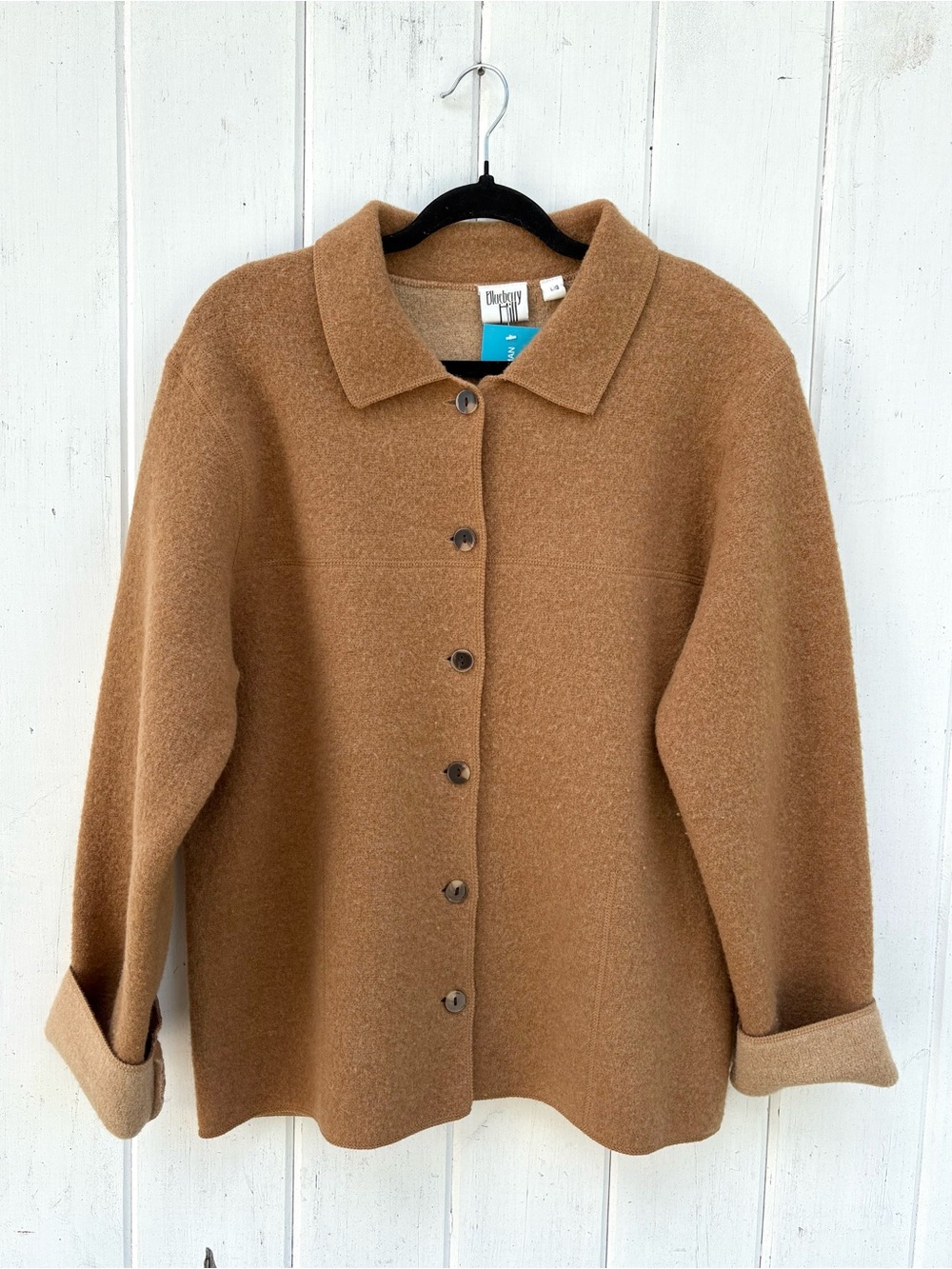 Cozy Camel Button-Front Jacket